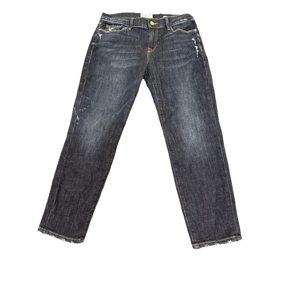 Frame Le Garcon Cropped Jeans Blue Cotton Size 28